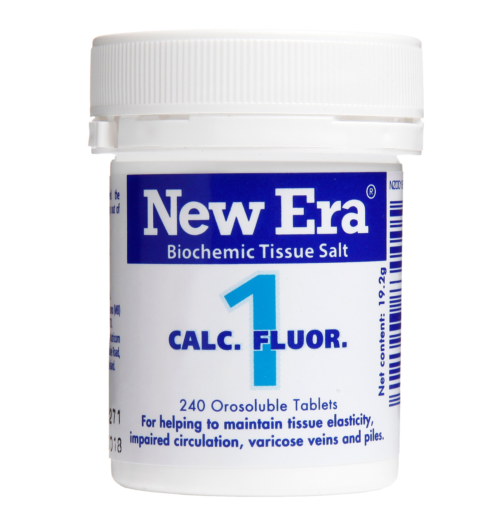 New Era Tissue Salt No 1 CALC FLUOR 240 Tablets biochemic tissue salt,biochemical tissue salt,cracked skin,issues,muscular weakness,new era,New era calc flour,no1,piles,poor circulation,salt,sluggish bowel,tissue,tissue elasticity,tissue salt,varicose vei