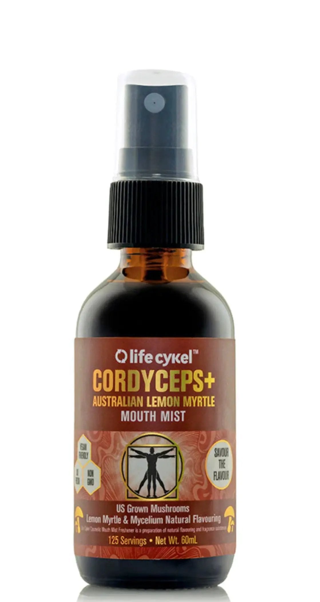 life cyKel Cordyceps and Lemon Myrtle Mouth Mist 60ml issues,Lemon Myrtle Flavour (Backhousia citriodora) Leaf.,life cyKel Cordyceps and Lemon Myrtle Mouth Mist 60ml,Mushroom Flavour: Cordyceps (Cordyceps militaris) Mycelia & Fruiting Body