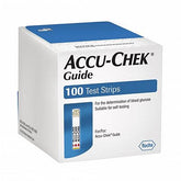 Roche AccuChek Guide Test Strip Bx100 Accu Chek Guide Test Strip Box of 100,backlit display,Brightstrip,edge test strip,Hygienic Stirp,issues,No fumbling,Smart Packpill,Wireless Connection