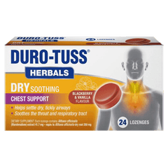 Duro-Tuss Herb Dry Soothing Chest Support Lozenges 24 Pack
