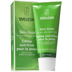 Weleda Skin Food Creme tube and box, nourishing moisturizer for dry skin, 75ml, 100% natural ingredients.