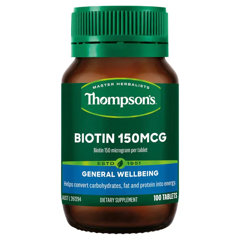 Thompson's Biotin 150mcg 100 Tablets cheaper than bargain chemist,cheaper than chemist warehouse,cheaper than pharmacy direct,covid,issues,organic zinc,thompsns organic zinc,thompsons,zinc