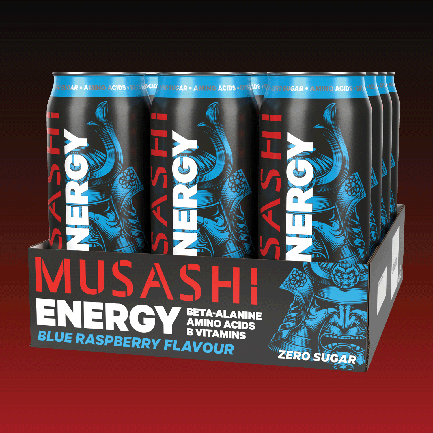 Musashi Energy Drink Blue Raspberry 12 x 500ml – Sports Energy Drink Can