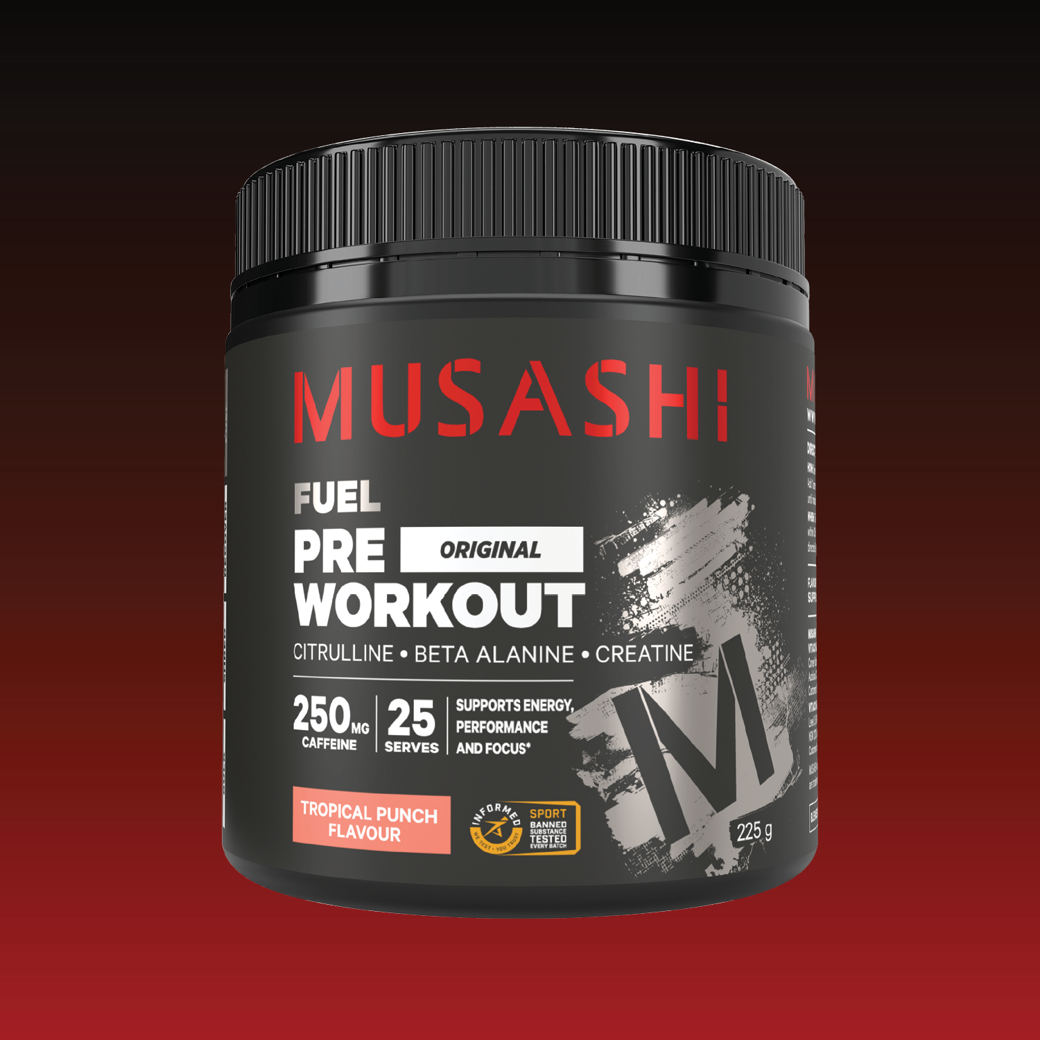 Musashi Pre Workout Tropical Punch 225g – Pre-Workout Drink Powder