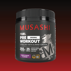 Musashi Pre Workout Purple Grape 225g – Pre-Workout Drink Powder