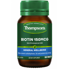 Thompson Biotin 150mcg for Healthy Hair and Skin - 100 Tablets biotin supplements,healthy hair,optimized,skin health,Thompson Biotin