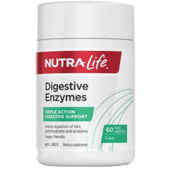 Nutralife Digestive Enzymes Capsules Triple Action Formula for Digestive Comfort Dietary Supplement 60 Capsules