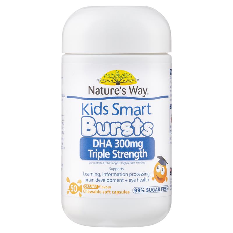 Nature's Way Kids Smart DHA 300mg Triple Strength Burstlet 50s