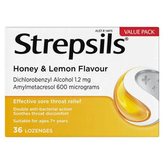 Strepsils Sore Throat Honey & Lemon 36 Lozenges