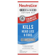 Neutralice Advance Family Value Pack 475ml Clinically proven,Fast and effective treatment technology,Includes a metal comb,issues,Kills head lice and their eggs,Neutralice Advance Family Value Pack,Suitable for senstive skin