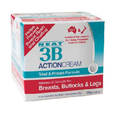 Neat 3B Action Cream 100g - sweat rash cream for chafing relief, ideal for preventing chafing between breasts, buttocks, and legs.