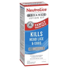 Neutralice Advance Family Value Pack 475ml Clinically proven,Fast and effective treatment technology,Includes a metal comb,issues,Kills head lice and their eggs,Neutralice Advance Family Value Pack,Suitable for senstive skin
