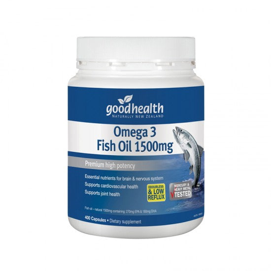 Good Health Omega 3 Fish Oil 1500mg 400 Caps Categories: Fish Oil,Good Health,issues,Supplements NZ