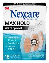 Nexcare Max Hold Waterproof Assorted Bandages 15 issues,max hold,nexcare