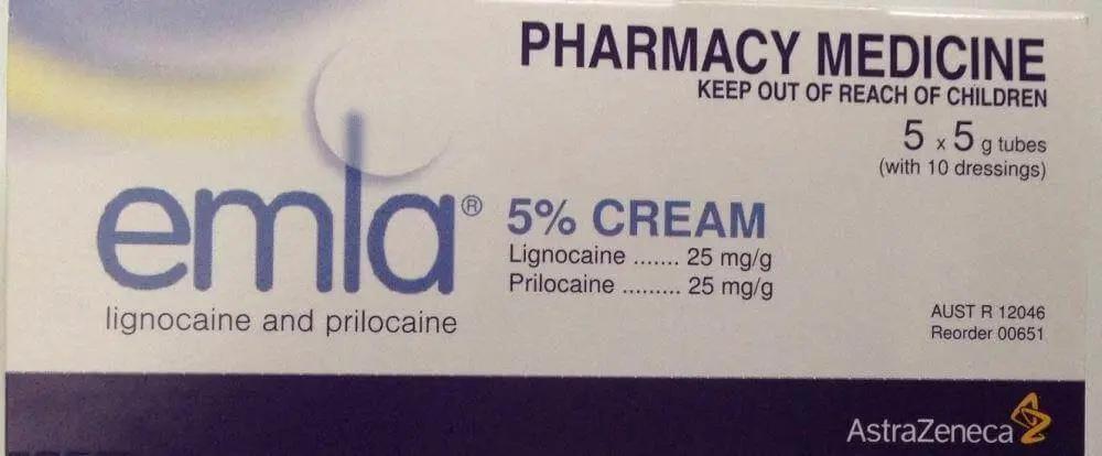 Emla Cream (Box of 5 tubes 5 gm each tube) 25 gm-Pharmacy Medicine anaesthetic,anesthetic,emla,emla cream,issues,lignocaine
