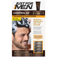 Just For Men Control GX Grey Reducing Gradually Blends Away Grey 2 In 1 Shampoo And Conditioner 118ml
