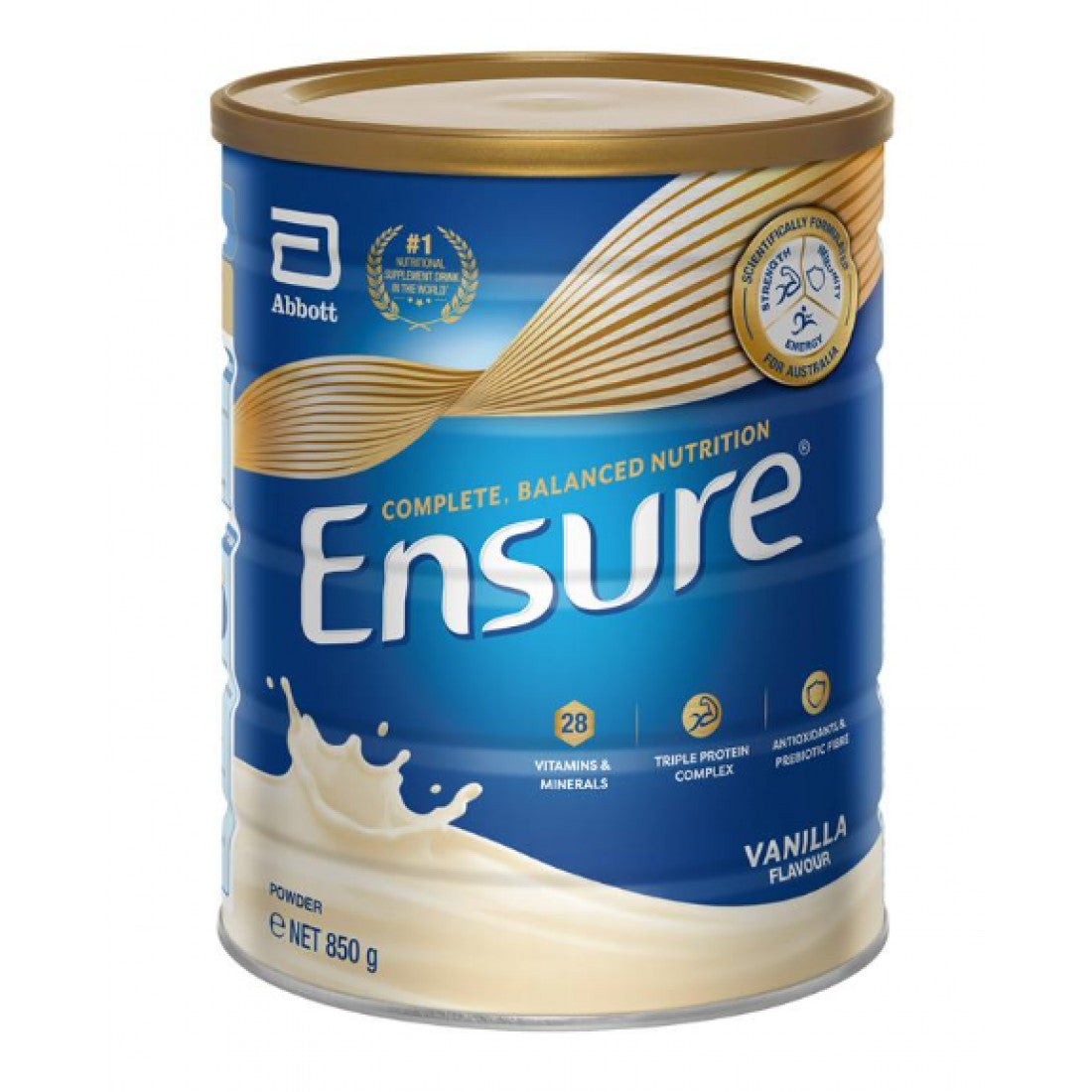 Ensure Vanilla Powder 800g canister, nutritionally complete meal replacement drink - Dominion Road Pharmacy NZ