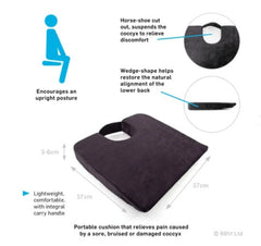 66FIT ORIGINAL COCCYX CUSHION bruised coccyx.,COCCYX CUSHION,damaged coccyx,discomfort caused by a sore,help relieve pain,issues