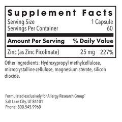 Allergy Research Zinc Picolinate