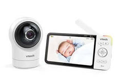 VTECH HD pan and tilt video monitor featuring 5" HD display and 1080p camera with night vision.