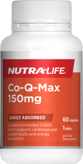 Nutralife Co-Q-Max 150mg 60 capsules - CoQ10 supplement 150mg for heart health and energy production
