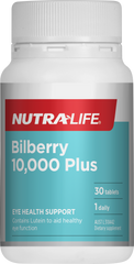 Nutralife Bilberry 10,000 Plus Lutein Complex 30 Tablets