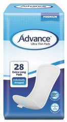 Advance® Ultra Thin Pads adhesive back strip,Extra Long,highly absorbent,hygiene and convenience.,issues,light incontinence,protection,Thin Pads,ultimate comfort,ultra thin