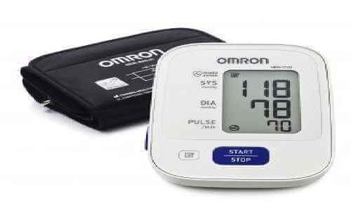 Omron HEM 7121 blood pressure monitor New Zealand adapter with digital display and carrying case.