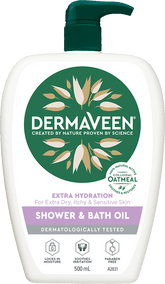 DermaVeen® Extra Hydration Shower and Bath Oil 500 ml bath oil,dermaveen,dry skin,eczema,issues,oatmeal,shower