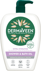 DermaVeen® Extra Hydration Shower and Bath Oil 500 ml bath oil,dermaveen,dry skin,eczema,issues,oatmeal,shower