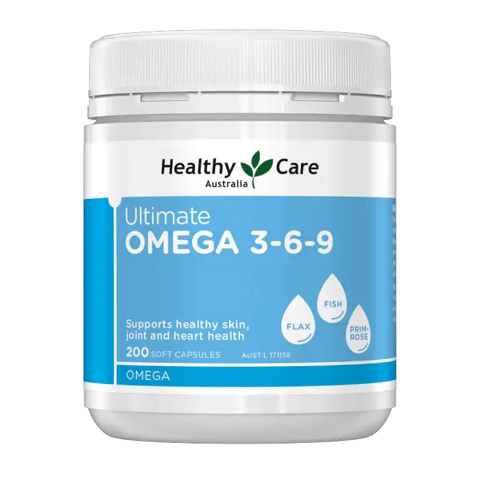 Healthy Care Ultimate Omega 3-6-9 Soft Capsules Supports Healthy Skin, Joints & Heart Health (200 Count)