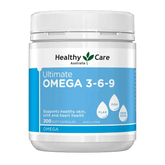 Healthy Care Ultimate Omega 3-6-9 Soft Capsules Supports Healthy Skin, Joints & Heart Health (200 Count)
