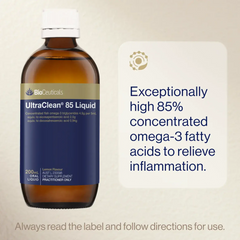 Bioceuticals UltraClean 85 Liquid High Strength Liquid Fish Oil 200 ml Bioceuticals,general health,general well being,issues,omega 3,omega 3 fatty acids,ultraclean,UltraClean 85 Liquid High Strength Liquid Fish Oil