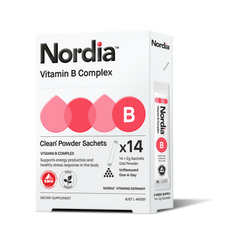 Nordia Vitamin B Complex Supports Energy Production and Relieves Fatigue Dietary Supplement 14 x 2g Sachets