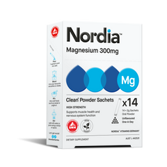 Nordia Magnesium 300mg 14 Pack | Supports Muscle Health and Nervous System Function | Dietary Supplement