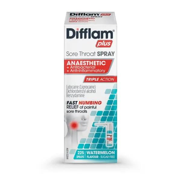 Difflam Plus Anaesthetic Sore Throat Spray 30 ml anti histamine,antibacterial,antiinflammatory,difflam,difflam plus,flu,issues,numbing and antibacterial,sore throat,throat pain