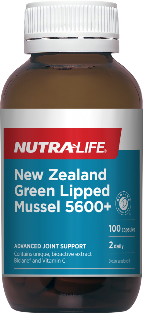 NutraLife New Zealand Green Lipped Mussel 5600+ 100 Caps Joint Comfort and Mobility Dietary Supplement