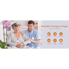 Wireless Caregiver Pager with 2 SOS Buttons (Up to 300mtrs range) 2 SOS Buttons Pager,2 SOS Buttons Pager with Alarm,Big Button Phones,Call Button Watch,Care Home Phones with Big Button,Caregiver Pager,Caregiver Pager SOS Watch,Corded Phones,Easyfone,Easy