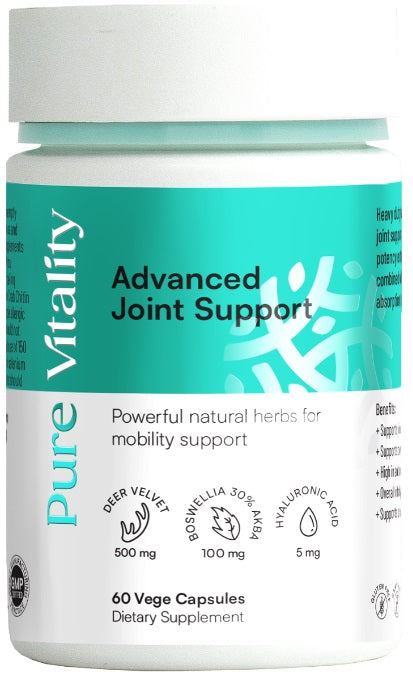 Pure Vitality Advanced Joint Support 700mg 60VC anti-aging,antioxidants,bone strength,energy levels energy and vitality,fast acting,fertility,healthy fertility,healthy hormonal balance,healthy immune system,healthy mood,healthy stress levels,high strength
