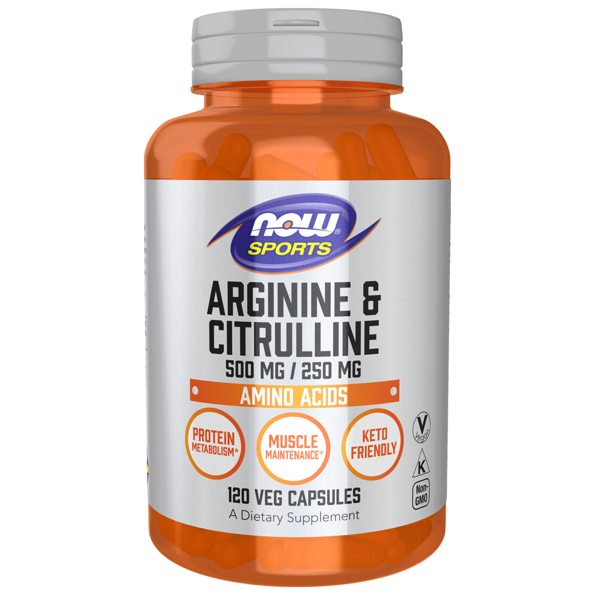 Now Arginine & Citrulline 500mg/250mg 120VC Arginine & Citrulline,detox,issues,maintenance of muscle tissue,muscles,protein,protein metabolism and utilization
