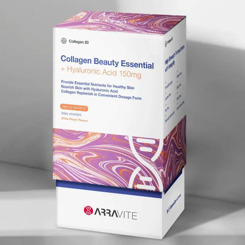 Arravite Collagen Beauty Essential Plus Hyaluronic Acid 150mg 3Gx14 Sachets Arravite Collagen Beauty Essential Plus Hyaluronic Acid,COLLAGEN,collagen complex,Collagen Types 1 & 3,collagen with peptides,imedeen,issues,marine collagen,neocell,skinb5