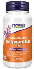 now Astaxanthin 10mg 60SG astaxanthin,cellular free radical protection,healthy immune system,issues,naturally occurring lutein,Potent free radical neutralizer