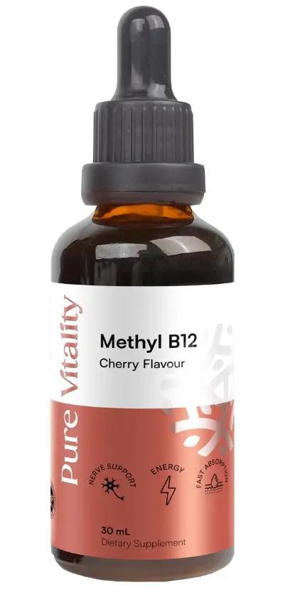 Pure Vitality Methyl B12 1000 30ml anti-aging,bone strength,cardiovascular systems,central nervous system,daily vitamins,DNA synthesis,energy levels energy and vitality,fertility,healthy fertility,healthy hormonal balance,healthy immune system,healthy moo