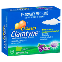 Claratyne Childrens Chewable Grape 10 allergy,claratyne,cold,issues,runny nose