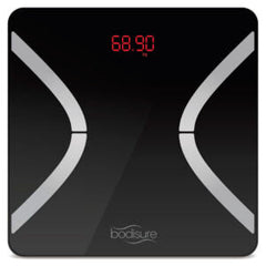 BODISURE Body Composition Scales 50% Sale,Basal Metabolic Rate (BMR),black,bodisure,bodisure scale,Body Fat (%),Body Mass Index (BMI),Christmas gift,Clearance Sale !,Discount Sale,Fat free body weight Subcutaneous fat (%),issues,LED display,Metabolic age,