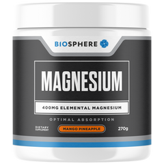 Biosphere Magnesium powder 270g, MANGO PINEAPPLE Flavour