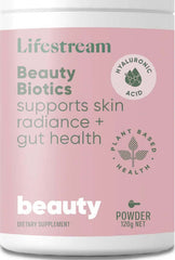 Lifestream Beauty Biotics 120g Powder balanced gut microbiome,Beauty Biotics,beneficial to skin,glowing skin,gut health,gut health routine,hydration,issues,radiant skin,skin hydration,support collagen production