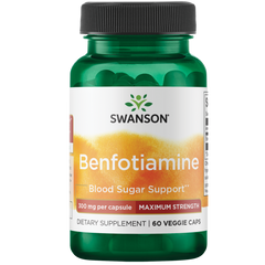 Swanson Benfotiamine 300mg 60VC Accelerate Metabolism,Antioxidants Energy Minerals Vitamins,blood sugar,blood sugar balance,Blood Sugar Brain & Cognition Children's Health Detoxification Energy Minerals,blood sugar levels,Blood Sugar Minerals,cheaper than