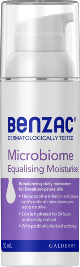 Benzac Microbiome Equalising Moisturiser 50ml benzac,issues