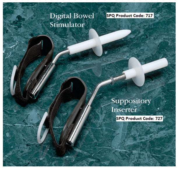 EZ Reach Digital Bowel Stimulator & Suppository Inserter D-rings,Hook and loop handle,issues,polyethylene collars,quadriplegia,stainless steel,Suppository Inserter